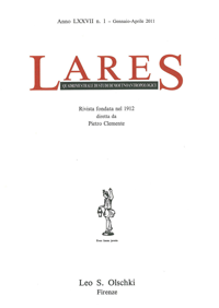Copertina di Lares, LXXV, 1, 2011